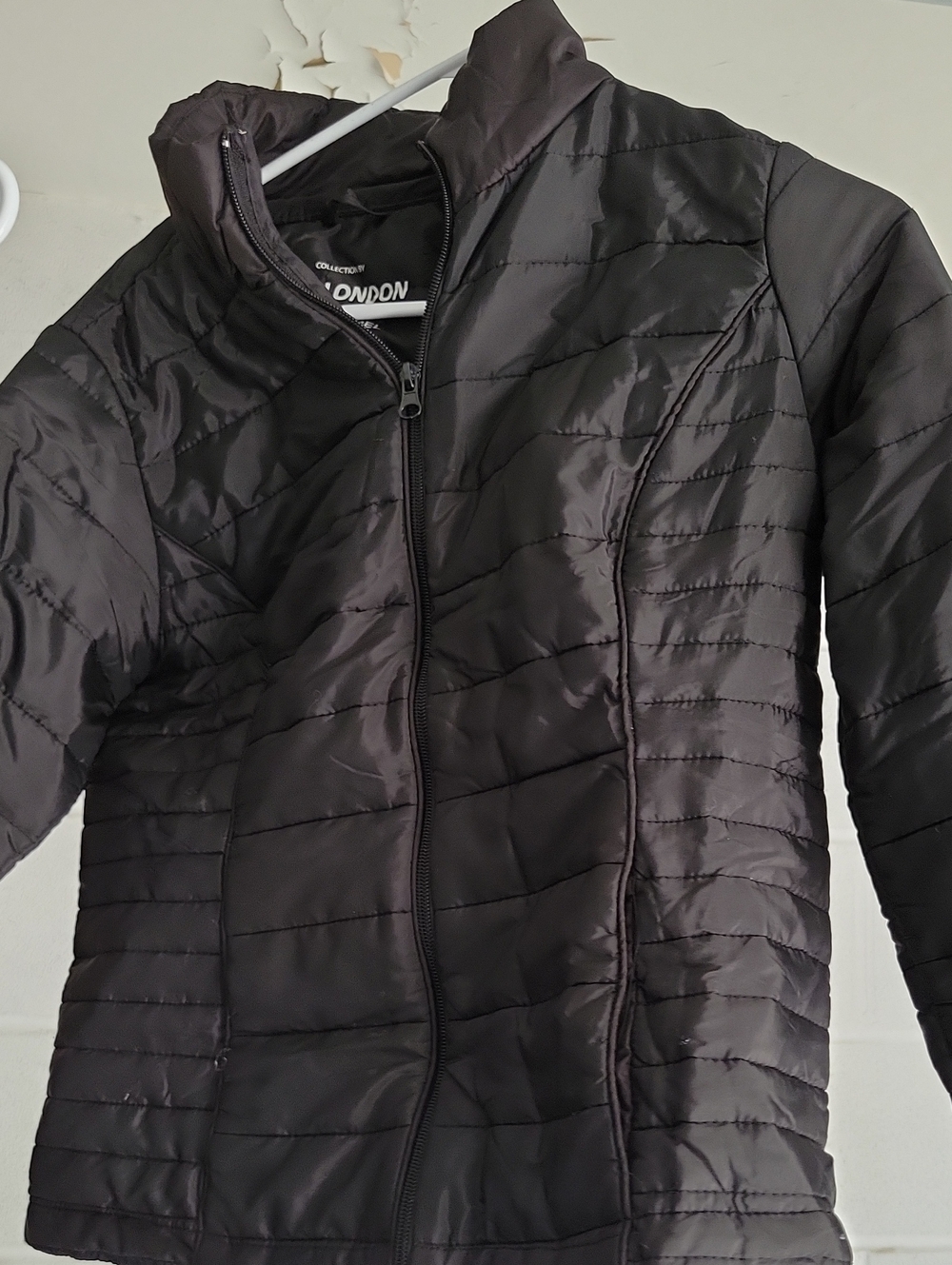 MISS London KIds Quilted Zip Front Jacket - Black